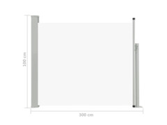Zatahovací boční markýza/zástěna na terasu 100 x 300 cm krémová