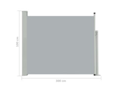 Zatahovací boční markýza/zástěna na terasu 100 x 300 cm šedá