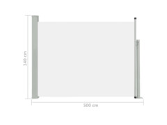 Zatahovací boční markýza/zástěna na terasu 140 x 500 cm krémová