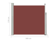 Zatahovací boční markýza/zástěna na terasu 170 x 300 cm hnědá