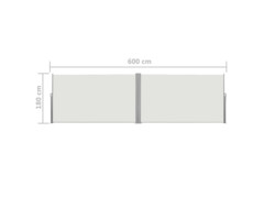 Zatahovací postranní markýza / zástěna, 180x600 cm, krémová