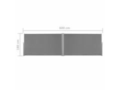 Zatahovací postranní markýza / zástěna, 180x600 cm, šedá