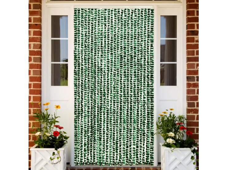 Závěs proti hmyzu zeleno-bílý 100 x 220 cm Chenille
