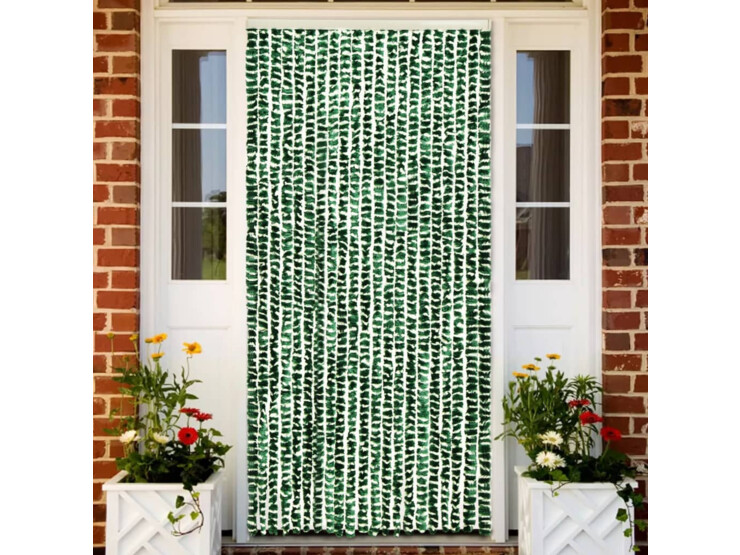 Závěs proti hmyzu zeleno-bílý 56 x 185 cm Chenille