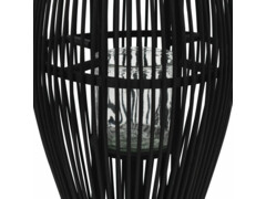 Závěsná lucerna na svíčku bambus 95 cm černá