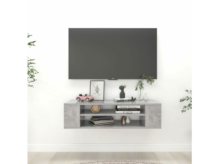 Závěsná TV skříňka betonově šedá 100 x 30 x 26,5 cm dřevotříska