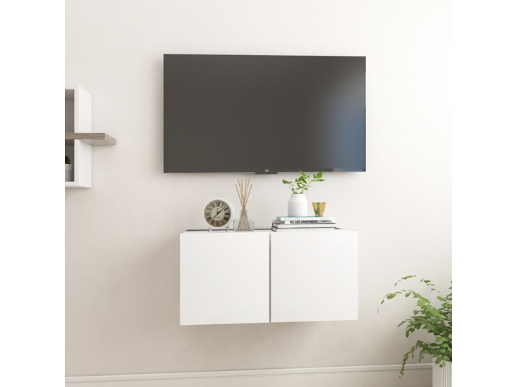 Závěsná TV skříňka bílá 60 x 30 x 30 cm