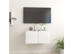 Závěsná TV skříňka bílá s vysokým leskem 60 x 30 x 30 cm