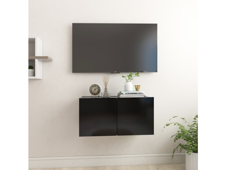 Závěsná TV skříňka černá 60 x 30 x 30 cm