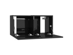 Závěsná TV skříňka černá s vysokým leskem 60 x 30 x 30 cm