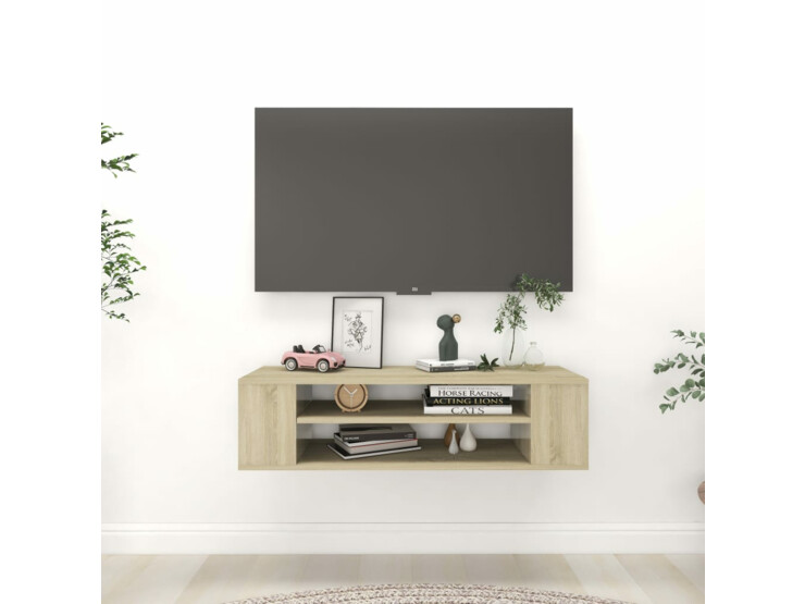 Závěsná TV skříňka dub sonoma 100 x 30 x 26,5 cm dřevotříska