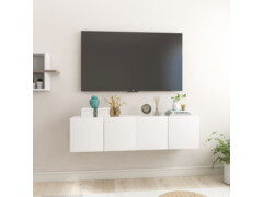 Závěsné TV skříňky 2 ks bílé s vysokým leskem 60 x 30 x 30 cm