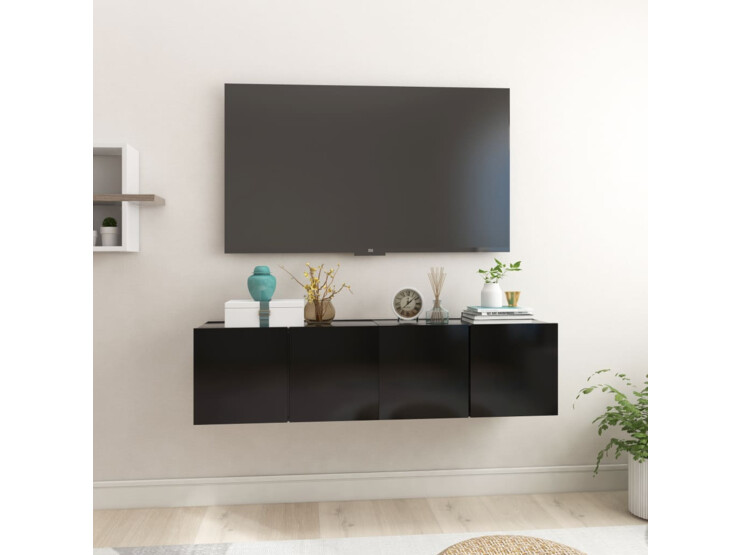 Závěsné TV skříňky 2 ks černé 60 x 30 x 30 cm