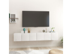 Závěsné TV skříňky 3 ks bílé s vysokým leskem 60 x 30 x 30 cm
