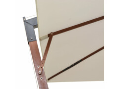 Závěsný slunečník s dřevěnou tyčí, 300x300 cm, bílá
