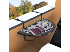 Závěsný stolek na balkon černo-bílý mozaika