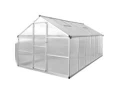 Zpěvněný hliníkový skleník se základním rámem 9,025 m²