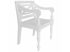 Židle Batavia 2 ks bílé masivní mahagonové dřevo