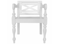 Židle Batavia 2 ks bílé masivní mahagonové dřevo
