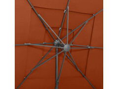 4stupňový slunečník s hliníkovou tyčí terakotový 250 x 250 cm