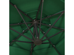 4stupňový zahradní slunečník s hliníkovou tyčí zelený 3 x 3 m