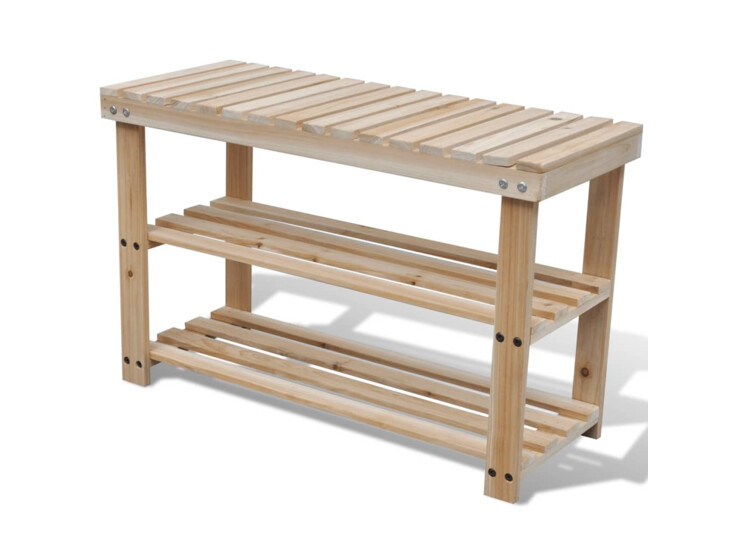  Botník s lavičkou 2-v-1 s lavičkou masivní jedlové dřevo