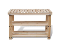  Botník s lavičkou 2-v-1 s lavičkou masivní jedlové dřevo