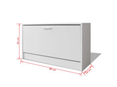  Botníková lavice bílá 80x24x45 cm