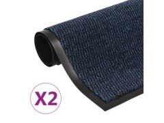  Protiprachové obdélníkové rohožky 2 ks všívané 60 x 90 cm modré