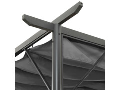  Pergola se zatahovací střechou antracitová 3x3 m ocel 180 g/m²