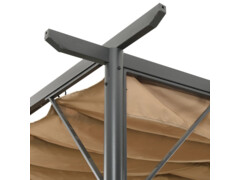  Pergola se zatahovací střechou taupe 3 x 3 m ocel 180 g/m²