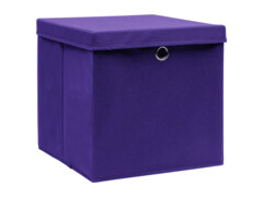 Úložné boxy s víky 10 ks 28 x 28 x 28 cm fialové