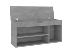  Botník s poduškou betonově šedý 104 x 30 x 49 cm dřevotříska