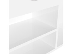  Botník s poduškou bílý lesklý 104 x 30 x 49 cm dřevotříska
