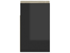  Botník s poduškou černý lesklý 104 x 30 x 49 cm dřevotříska