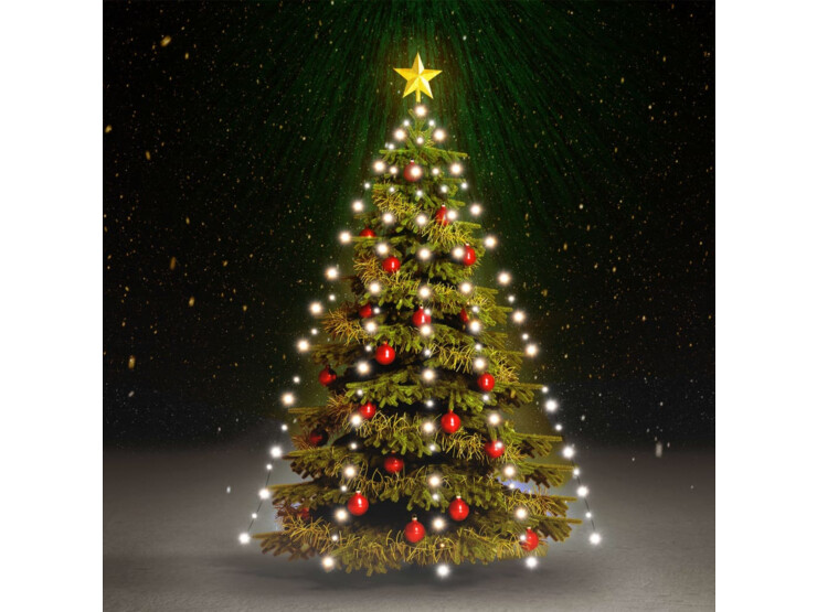  Světelná síť na vánoční stromek se 180 LED studená bílá 180 cm