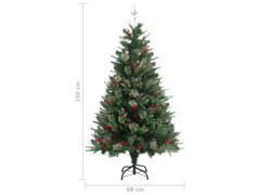  Vánoční stromek se šiškami zelený 150 cm PVC a PE