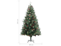  Vánoční stromek se šiškami zelený 195 cm PVC a PE