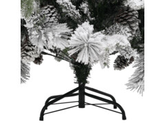  Vánoční stromek se sněhem a šiškami 225 cm PVC a PE