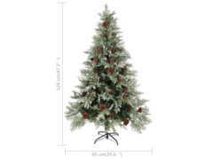  Vánoční stromek se šiškami zelenobílý 120 cm PVC a PE