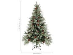 Vánoční stromek se šiškami zelenobílý 150 cm PVC a PE