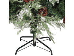  Vánoční stromek se šiškami zelenobílý 195 cm PVC a PE