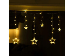 HI Světelný závěs s hvězdami Fairy 63 LED diod