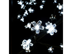  Vánoční strom 200 LED chladné bílé světlo třešňový květ 180 cm