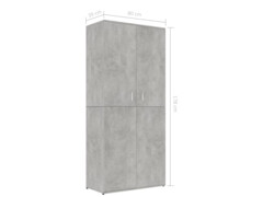  Botník betonově šedý 80 x 39 x 178 cm dřevotříska