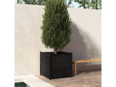  Zahradní truhlík černý 70 x 70 x 70 cm masivní borovice