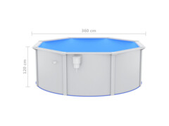  Bazén s ocelovou stěnou 360 x 120 cm bílý