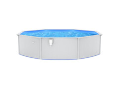  Bazén s ocelovou stěnou kulatý 550 x 120 cm bílý