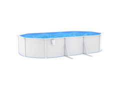  Bazén s ocelovou stěnou oválný 610 x 360 x 120 cm bílý