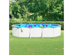  Bazén s ocelovou stěnou oválný 610 x 360 x 120 cm bílý